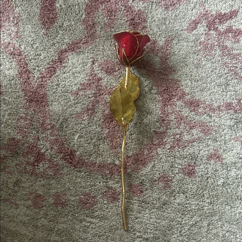 Gold and Red Rose Ornament